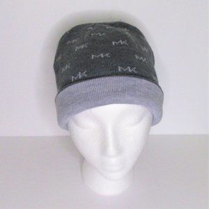 Michael Kors Authentic Women Logo Beanie, Silver & Gray